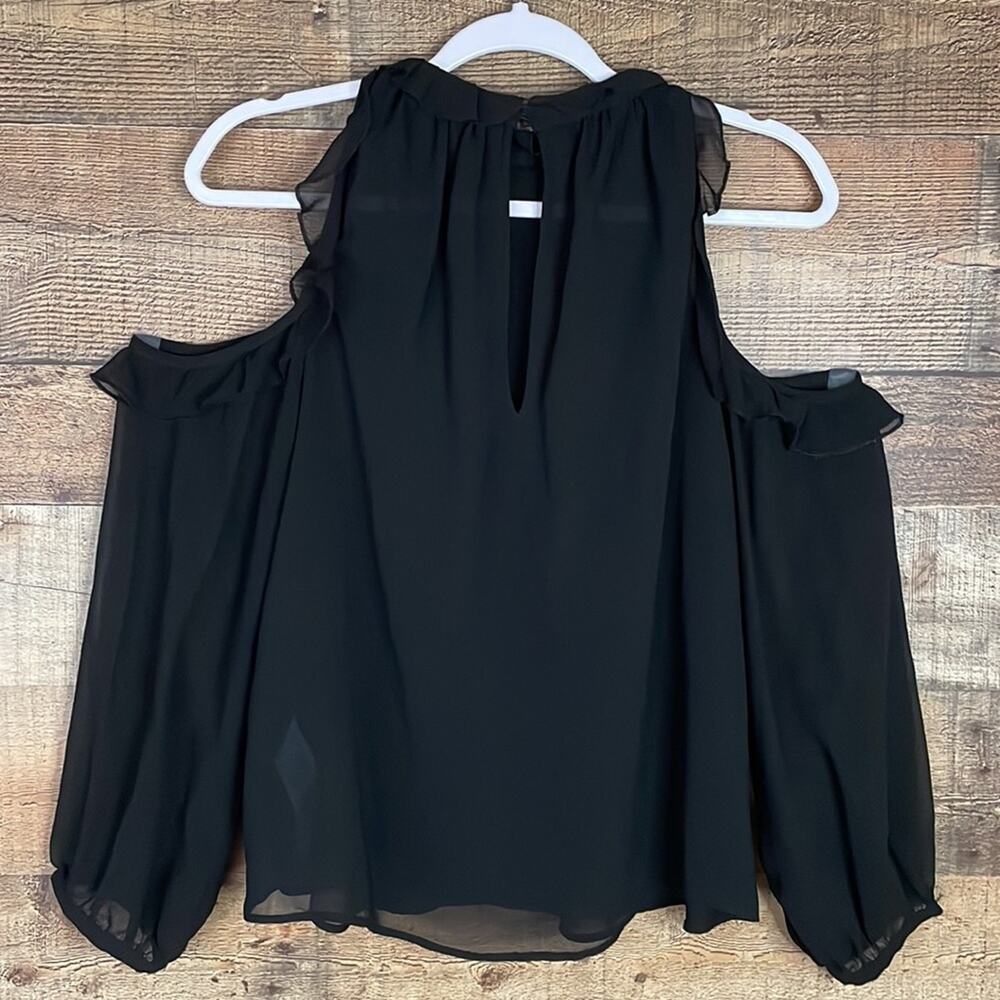 Zara Basic Collection Sheer Cold Shoulder Embroid… - image 7